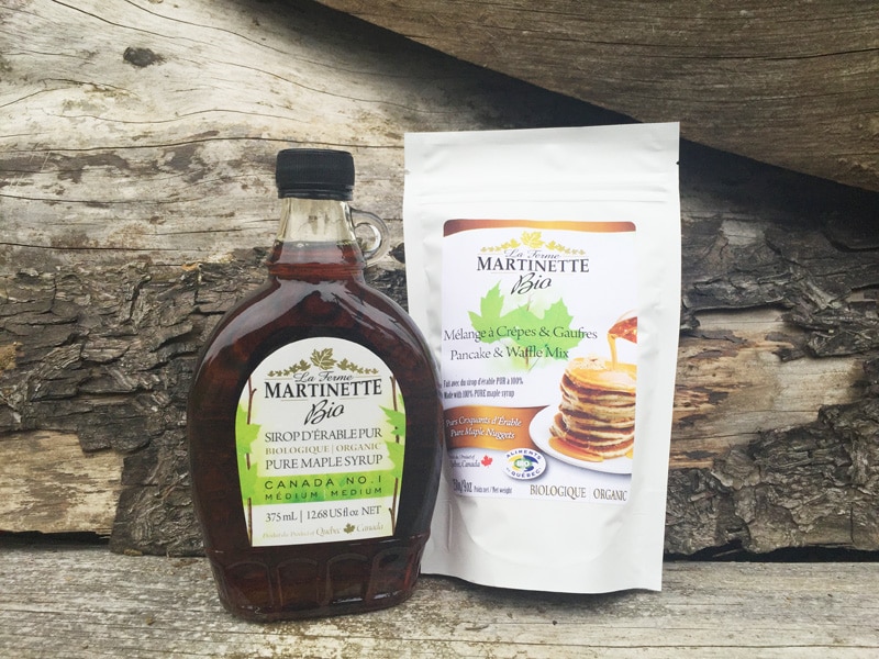 Une gamme 100% BIO de produits d'érable : Sirop et farine à pancake.
